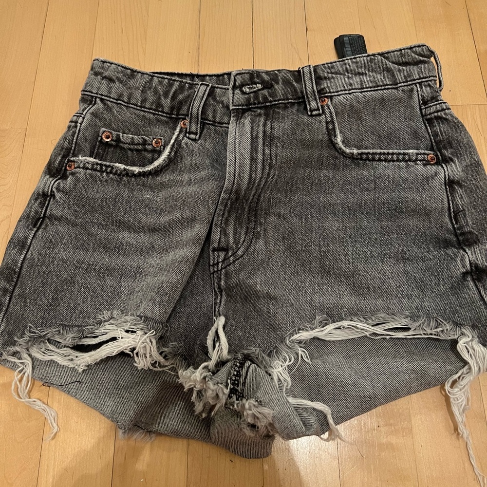 Zara Gray Denim Shorts